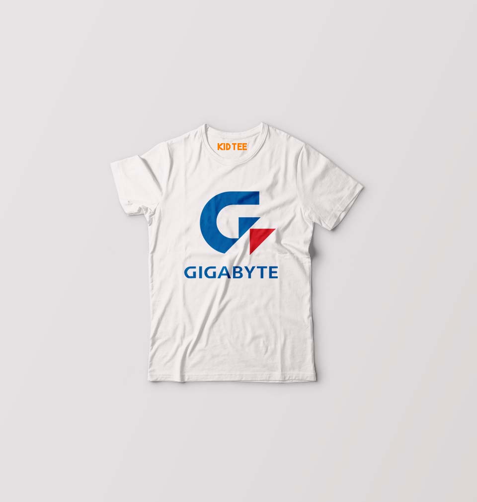 Gigabyte Kids T-Shirt for Boy/Girl-White-Ektarfa.online