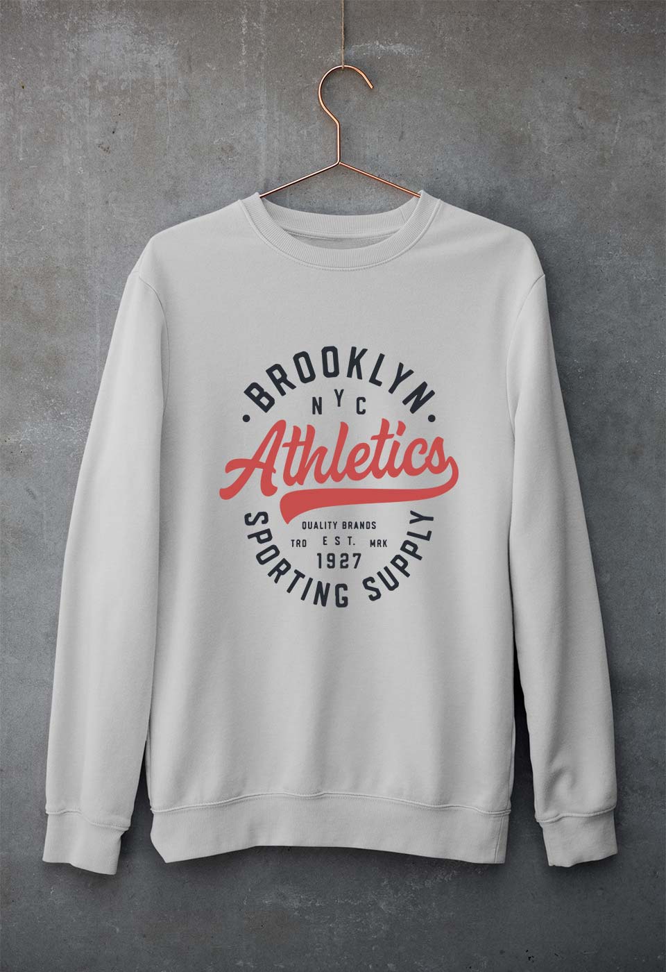 Varsity Brooklyn NYC Unisex Sweatshirt for Men/Women-Grey Melange-Ektarfa.online