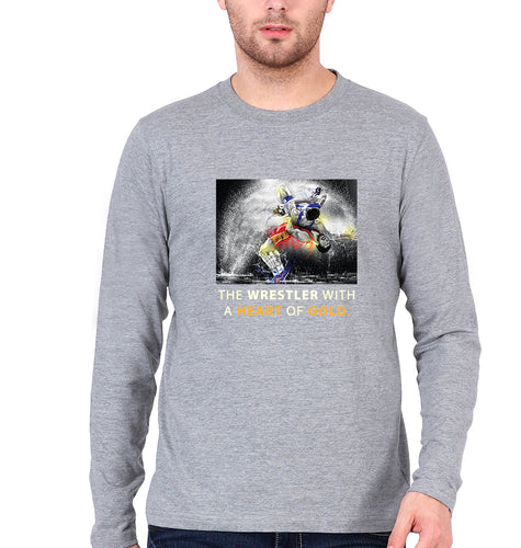 Yogeshwar Dutt Full Sleeves T-Shirt for Men-Grey Melange-Ektarfa.online