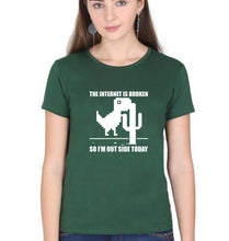 Load image into Gallery viewer, Internet T-Shirt for Women-Dark Green-Ektarfa.online
