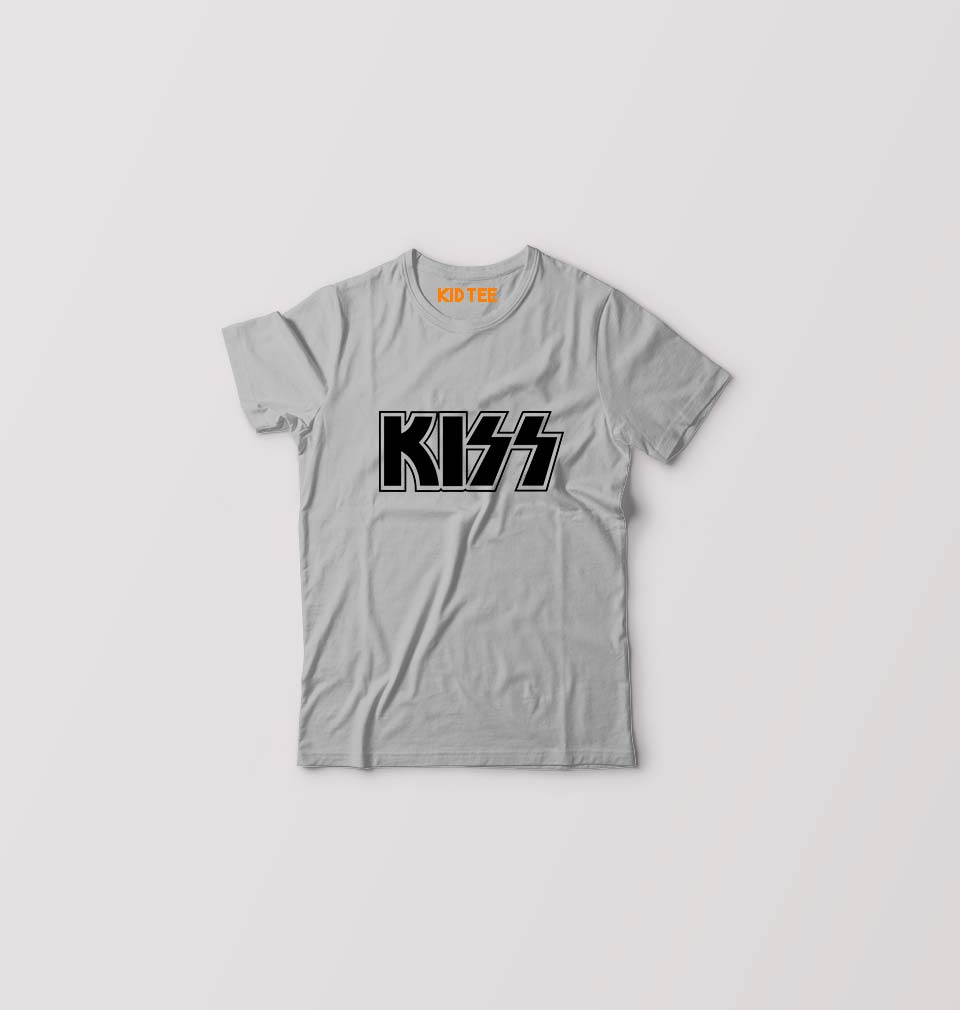 Kiss Rock Band Kids T-Shirt for Boy/Girl-Grey-Ektarfa.online