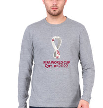 Load image into Gallery viewer, FIFA World Cup Qatar 2022 Full Sleeves T-Shirt for Men-Grey Melange-Ektarfa.online
