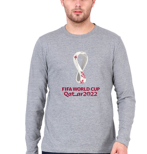 FIFA World Cup Qatar 2022 Full Sleeves T-Shirt for Men-Grey Melange-Ektarfa.online