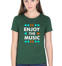 Load image into Gallery viewer, Music T-Shirt for Women-XS(32 Inches)-Dark Green-Ektarfa.online
