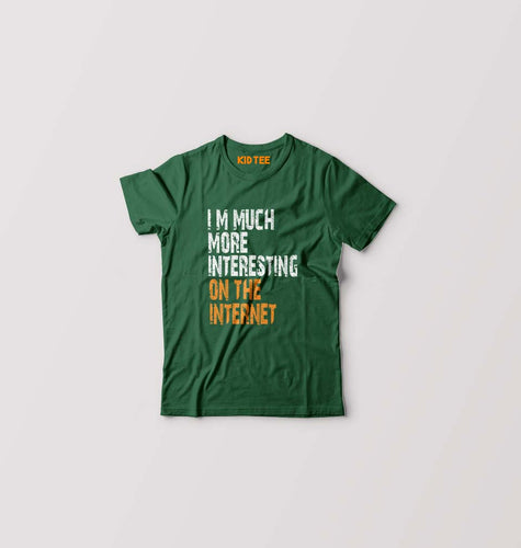 Internet Funny Kids T-Shirt for Boy/Girl-Dark Green-Ektarfa.online