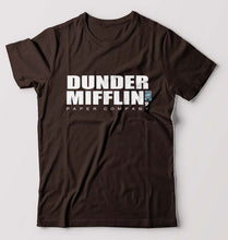 Load image into Gallery viewer, Dunder Mifflin T-Shirt for Men-S(38 Inches)-Coffee Brown-Ektarfa.online
