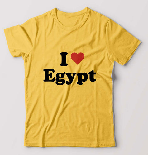 I Love Egypt T-Shirt for Men-Golden Yellow-Ektarfa.online