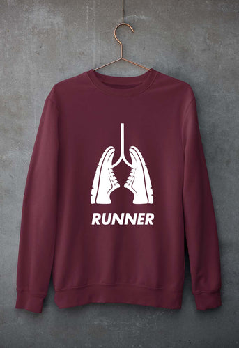 Runner Running Unisex Sweatshirt for Men/Women-Maroon-Ektarfa.online