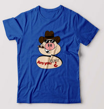 Load image into Gallery viewer, Pig Funny T-Shirt for Men-S(38 Inches)-Royal Blue-Ektarfa.online
