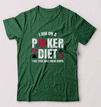 Load image into Gallery viewer, Poker T-Shirt for Men-S(38 Inches)-Bottle Green-Ektarfa.online
