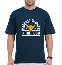 Load image into Gallery viewer, Hardest Worker In the Room Gym Oversized T-Shirt for Men-Petrol Blue-Ektarfa.online
