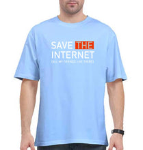 Load image into Gallery viewer, Internet Funny Oversized T-Shirt for Men-Baby Blue-Ektarfa.online
