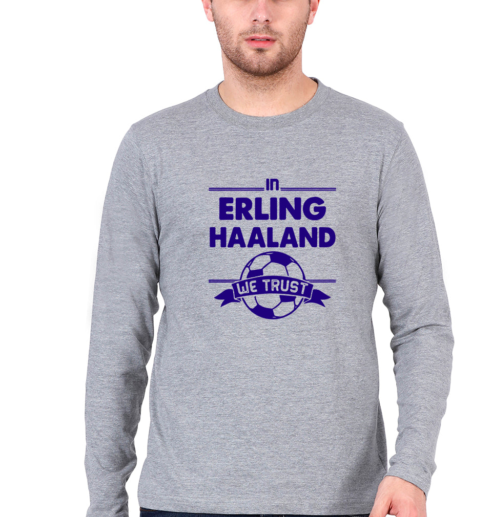 Erling Haaland Full Sleeves T-Shirt for Men-Grey Melange-Ektarfa.online