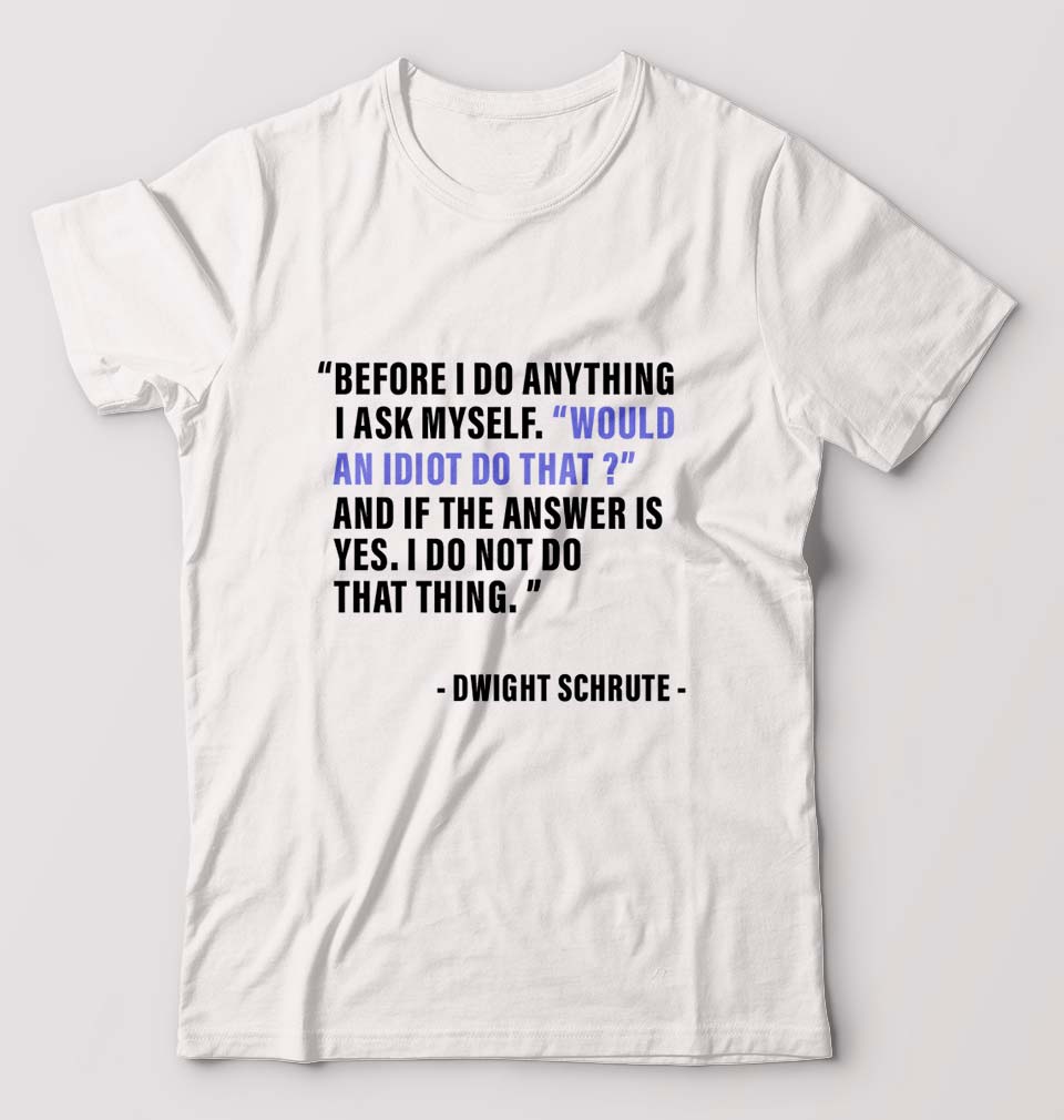 Dwight Schrute T-Shirt for Men-White-Ektarfa.online