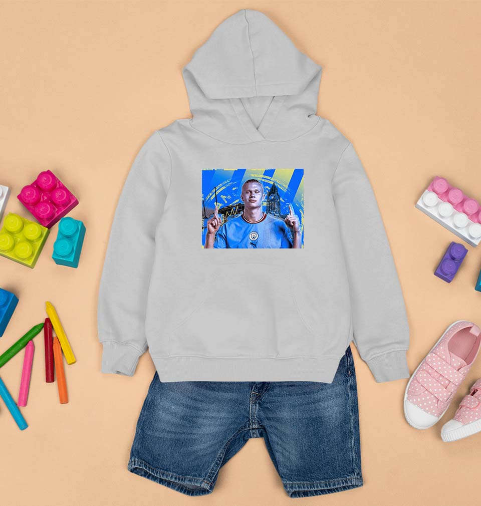 Erling Haaland Kids Hoodie for Boy/Girl-GREY-Ektarfa.online