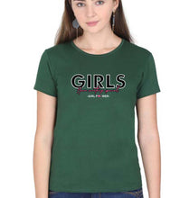 Load image into Gallery viewer, Gym Girl Power T-Shirt for Women-XS(32 Inches)-Dark Green-Ektarfa.online
