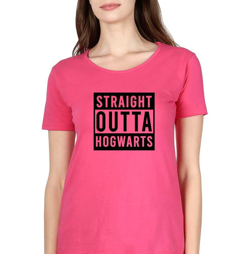 Harry Potter Hogwarts T-Shirt for Women-Pink-Ektarfa.online
