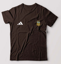 Load image into Gallery viewer, Argentina Football T-Shirt for Men-S(38 Inches)-Coffee Brown-Ektarfa.online
