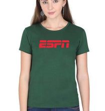 Load image into Gallery viewer, ESPN T-Shirt for Women-XS(32 Inches)-Dark Green-Ektarfa.online

