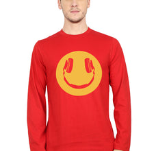 Load image into Gallery viewer, Emoji Headphone Music Full Sleeves T-Shirt for Men-Red-Ektarfa.online
