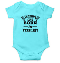 Load image into Gallery viewer, Legends are Born in February Kids Romper For Baby Boy/Girl-0-5 Months(18 Inches)-Sky Blue-Ektarfa.online
