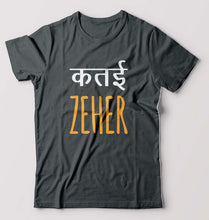 Load image into Gallery viewer, Katai Zeher(Zakir Khan) T-Shirt for Men-S(38 Inches)-Steel grey-Ektarfa.online
