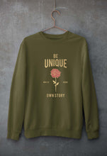 Load image into Gallery viewer, Be Unique Unisex Sweatshirt for Men/Women-S(40 Inches)-Olive Green-Ektarfa.online
