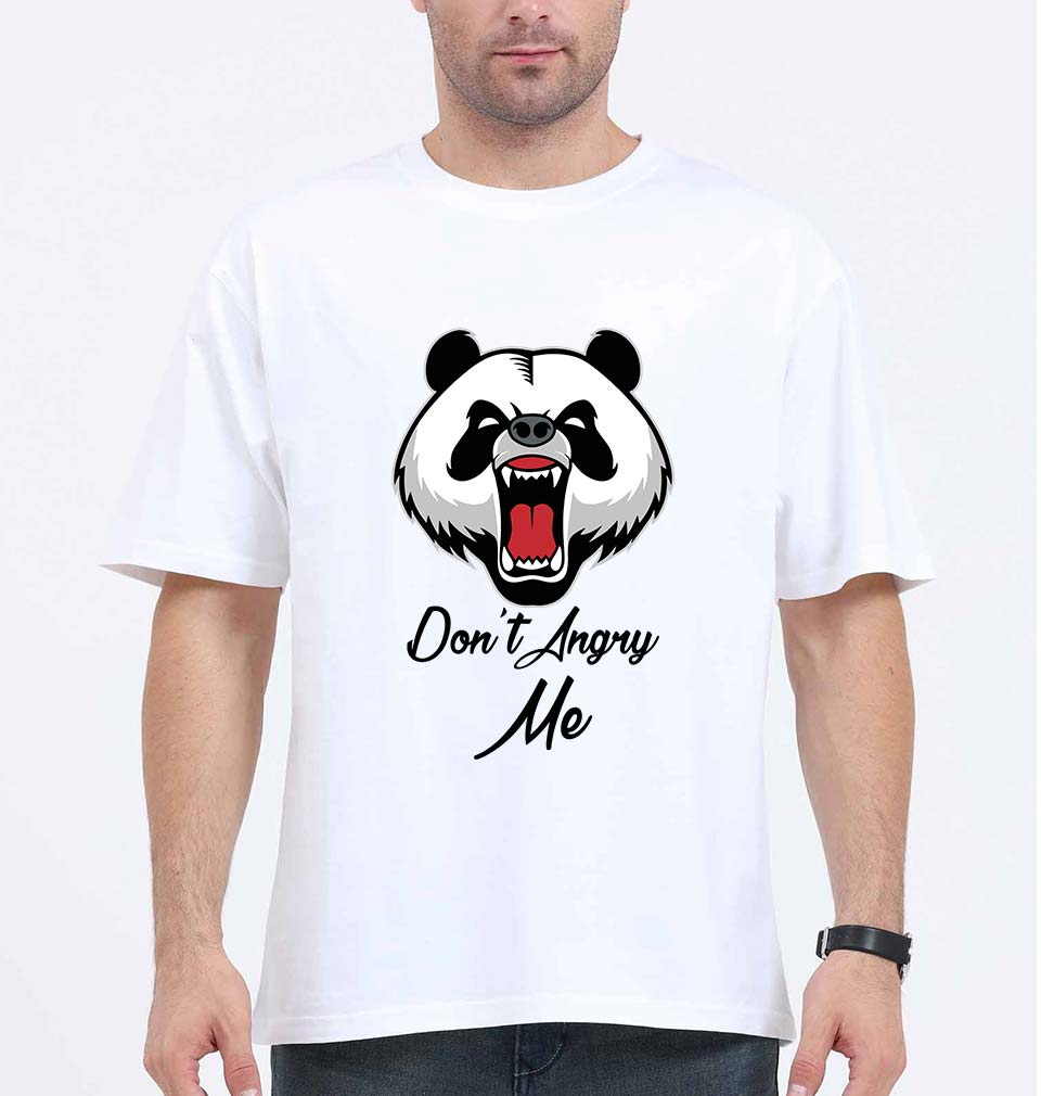 Angry Bear Oversized T-Shirt for Men-White-Ektarfa.online