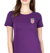 Load image into Gallery viewer, USA Football T-Shirt for Women-XS(32 Inches)-Purple-Ektarfa.online
