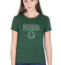 Load image into Gallery viewer, Nirvana T-Shirt for Women-XS(32 Inches)-Dark Green-Ektarfa.online
