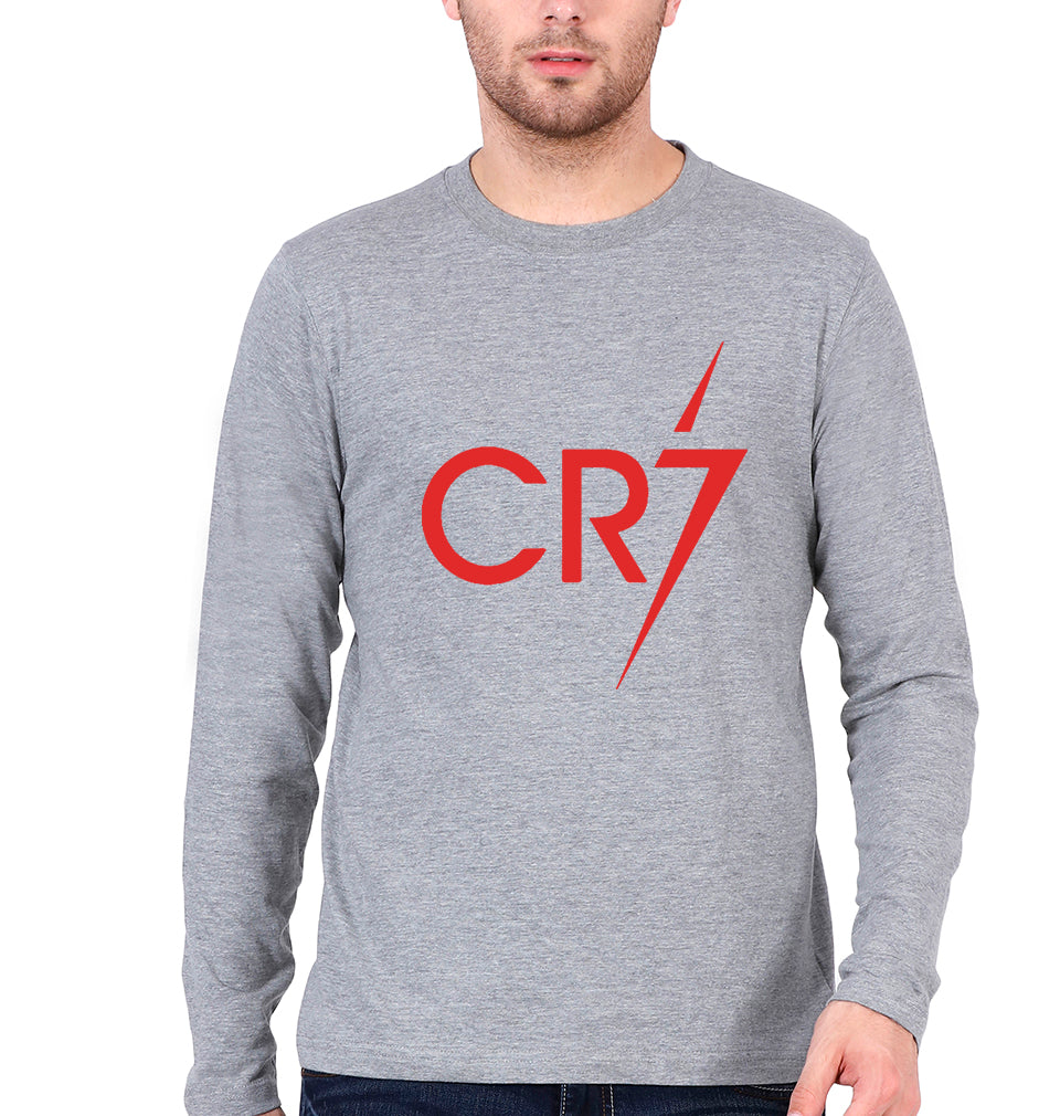 Cristiano Ronaldo CR7 Full Sleeves T-Shirt for Men-Grey Melange-Ektarfa.online
