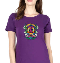 Load image into Gallery viewer, Weed Joint Stoned T-Shirt for Women-XS(32 Inches)-Purple-Ektarfa.online
