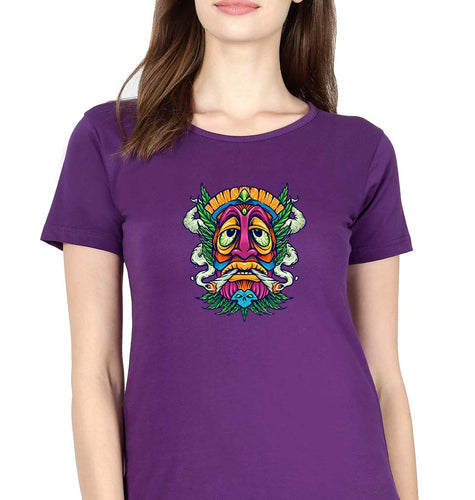 Weed Joint Stoned T-Shirt for Women-Purple-Ektarfa.online