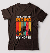 Load image into Gallery viewer, Horse Riding T-Shirt for Men-Coffee Brown-Ektarfa.online
