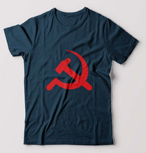 Load image into Gallery viewer, Communist party T-Shirt for Men-S(38 Inches)-Petrol Blue-Ektarfa.online
