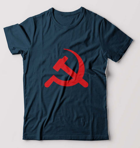 Communist party T-Shirt for Men-S(38 Inches)-Petrol Blue-Ektarfa.online