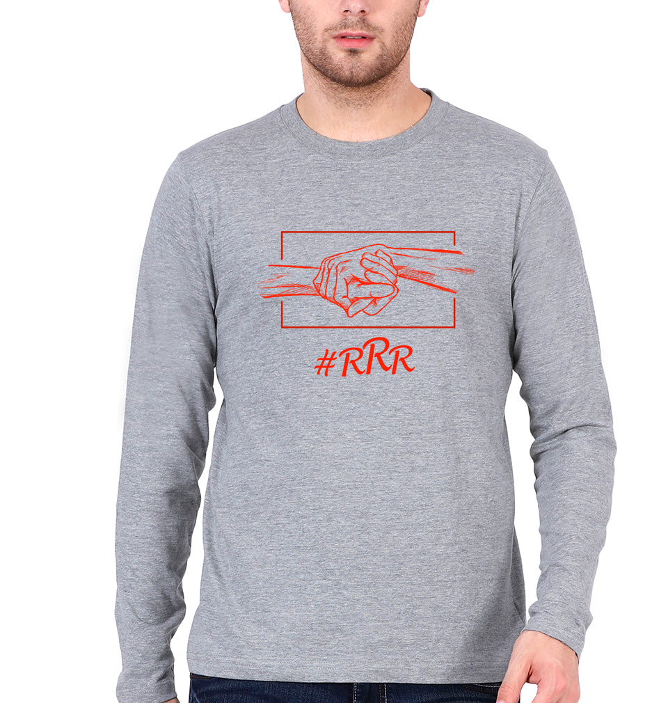 RRR Full Sleeves T-Shirt for Men-Grey Melange-Ektarfa.online