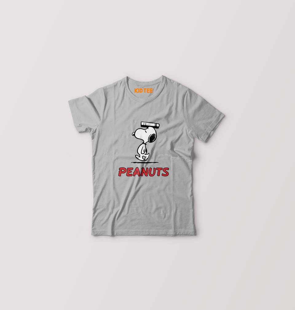 Peanuts Snoopy Kids T-Shirt for Boy/Girl-Grey-Ektarfa.online
