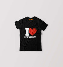 Load image into Gallery viewer, I Love Hockey Kids T-Shirt for Boy/Girl-Black-Ektarfa.online
