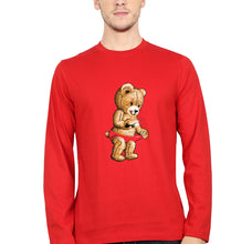 Load image into Gallery viewer, Domrebel Bear Full Sleeves T-Shirt for Men-Red-Ektarfa.online
