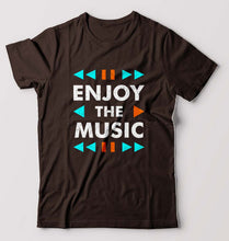 Load image into Gallery viewer, Music T-Shirt for Men-S(38 Inches)-Coffee Brown-Ektarfa.online
