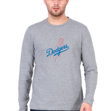 Load image into Gallery viewer, Los Angeles Dodgers Full Sleeves T-Shirt for Men-Grey Melange-Ektarfa.online
