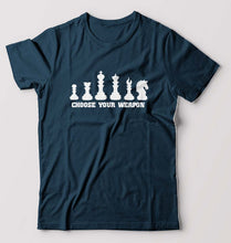 Load image into Gallery viewer, Chess T-Shirt for Men-S(38 Inches)-Petrol Blue-Ektarfa.online
