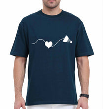 Load image into Gallery viewer, Badminton Oversized T-Shirt for Men-Petrol Blue-Ektarfa.online
