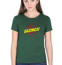 Load image into Gallery viewer, Sheldon Cooper Bazinga T-Shirt for Women-XS(32 Inches)-Dark Green-Ektarfa.online
