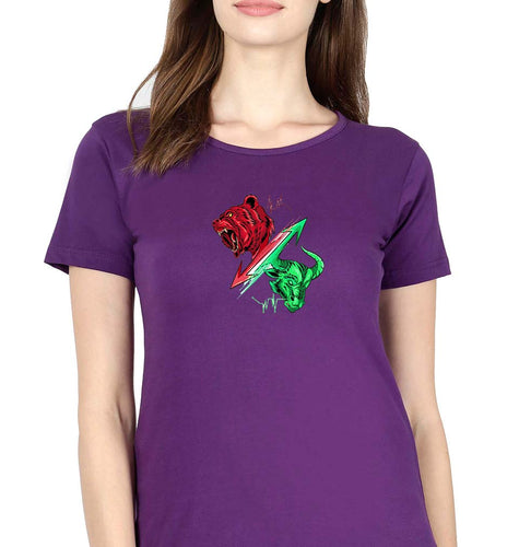 Share Market(Stock Market) T-Shirt for Women-Purple-Ektarfa.online