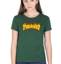 Load image into Gallery viewer, Thrasher T-Shirt for Women-XS(32 Inches)-Dark Green-Ektarfa.online
