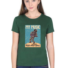 Load image into Gallery viewer, Music T-Shirt for Women-XS(32 Inches)-Dark Green-Ektarfa.online

