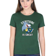 Load image into Gallery viewer, Shark T-Shirt for Women-XS(32 Inches)-Dark Green-Ektarfa.online
