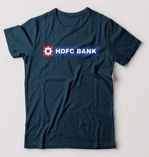 Load image into Gallery viewer, HDFC Bank T-Shirt for Men-S(38 Inches)-Petrol Blue-Ektarfa.online
